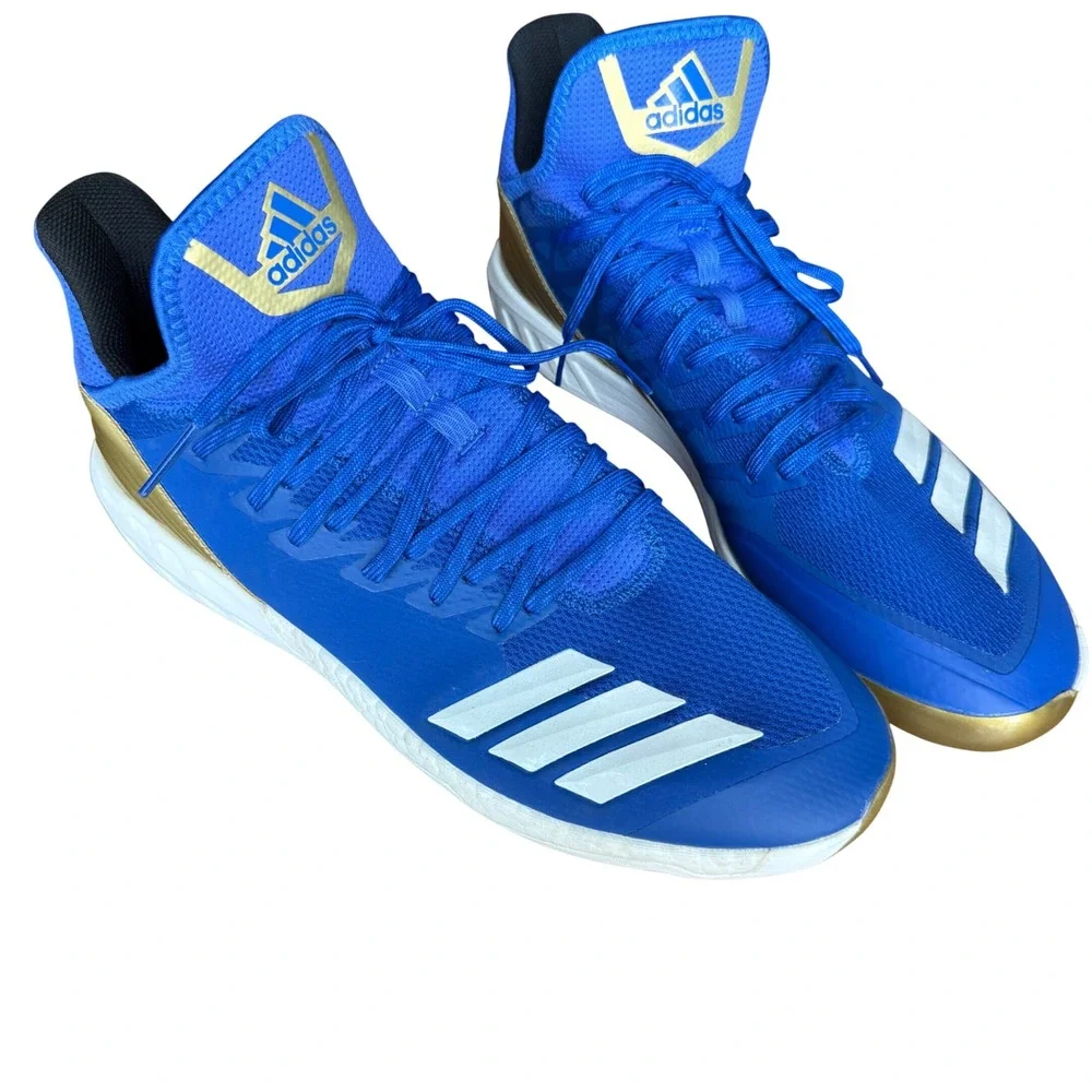 Adidas Adizero Afterburner 4 Baseball Cleats Royal Blue Gold CG5149 Mens 12.5